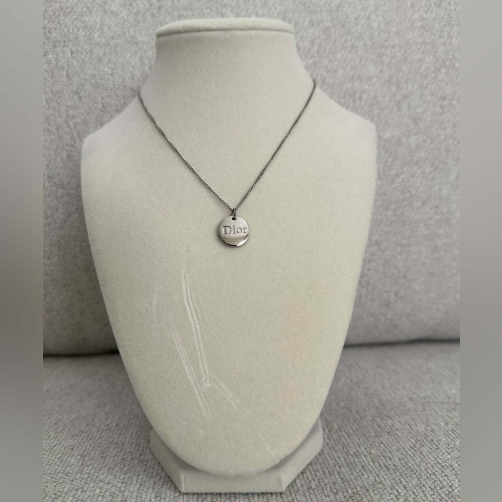 Christian Dior Silver-Tone Fashion Necklace (discolored part of chain)